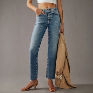 AG The Alexxis Cropped High-Rise Vintage Fit Straight Jeans Size 29